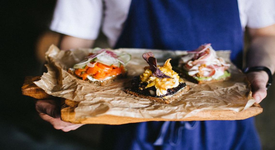 Traditional Danish Smørrebrød Sandwiches in Kyiv