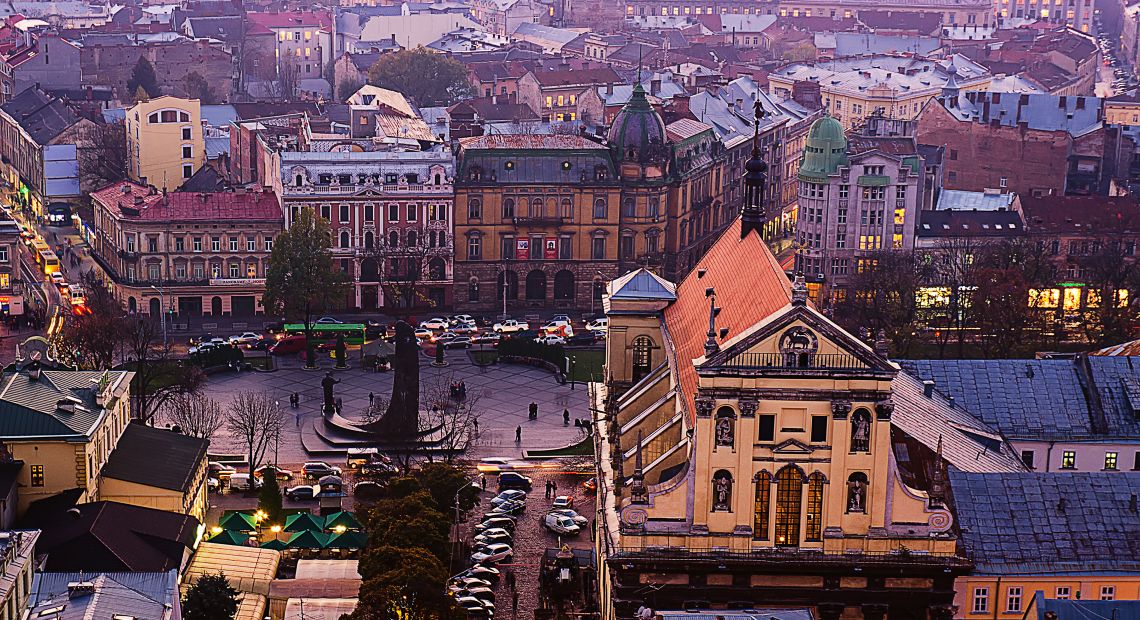 panoramic view over lviv