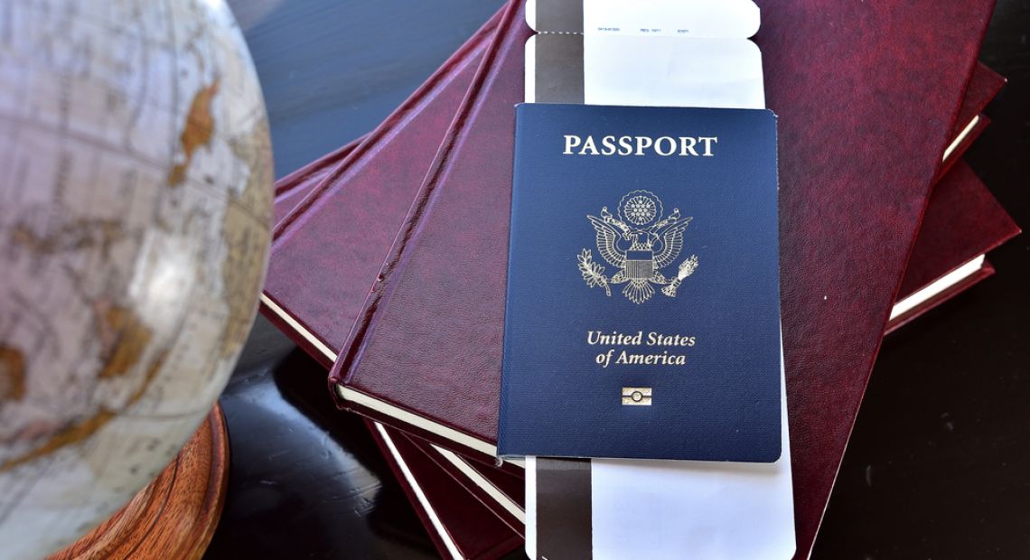 American passport and globe