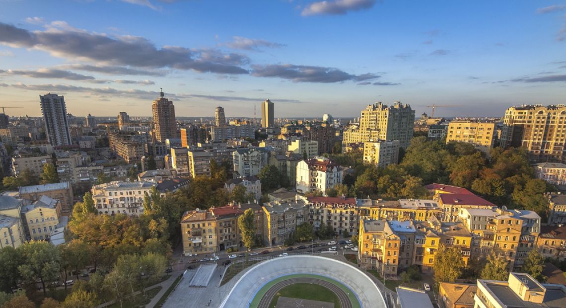 kyiv city panoramic view from above