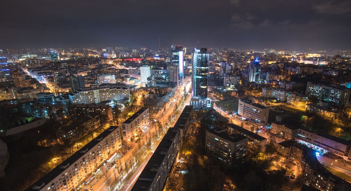 Night Kyiv panorama