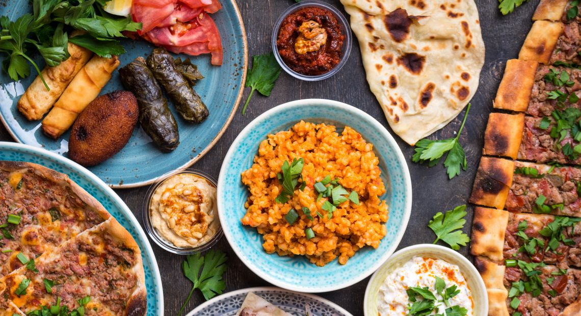 Assortment of Turkish cuisine dishes