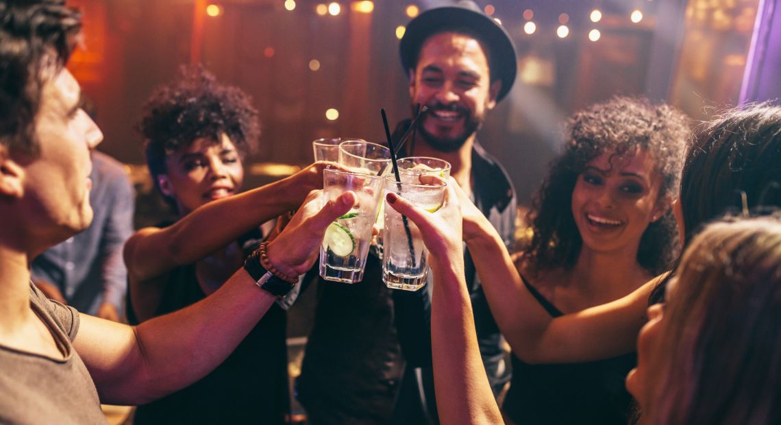 young people having drinks at party