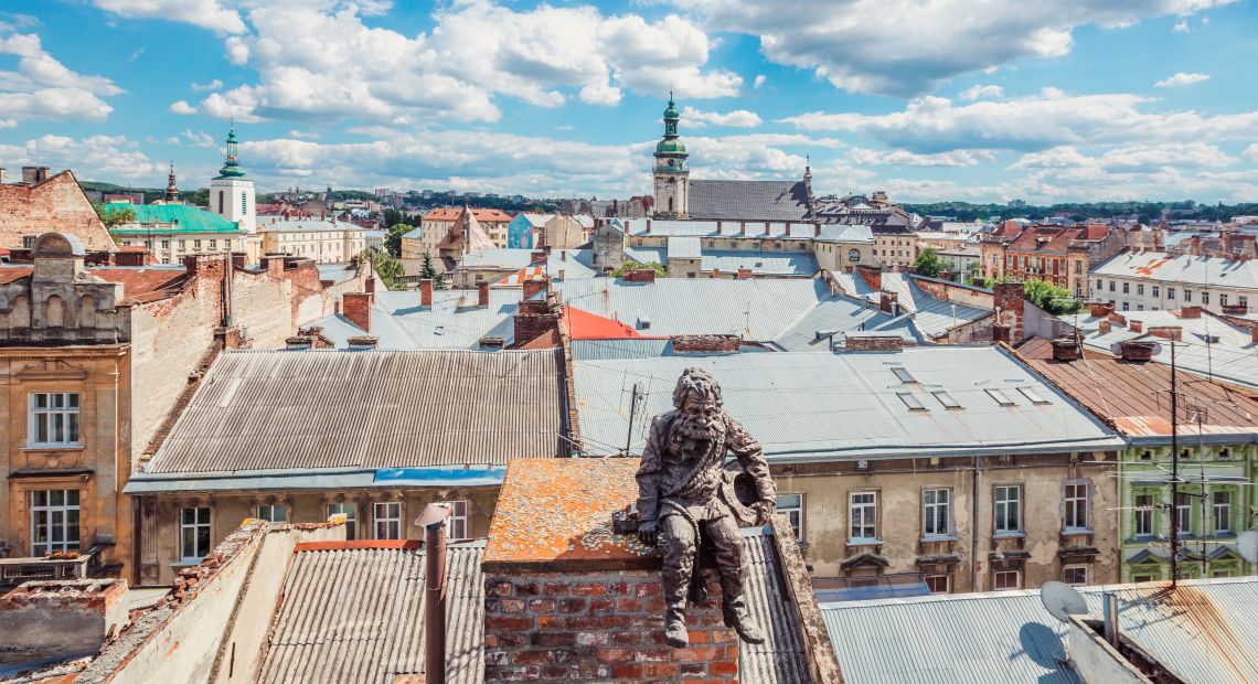 Lviv panorama from the House of Legends rooftop