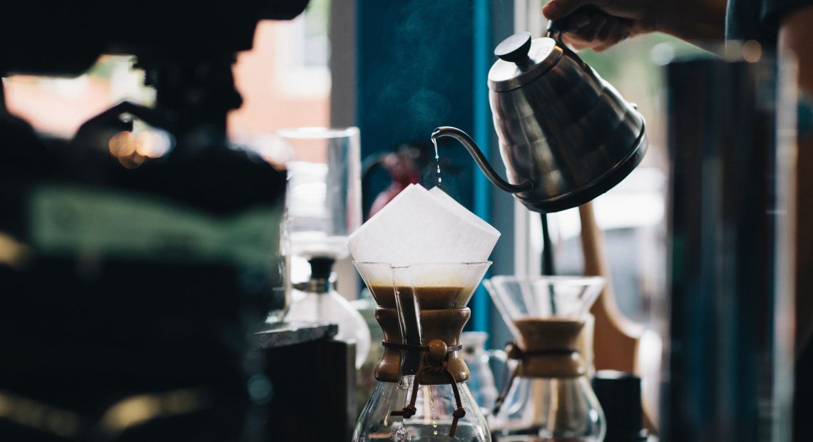 Man pouring coffee