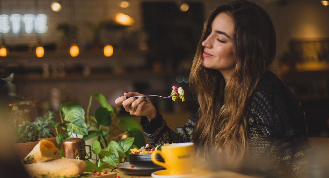 Girl eating cake