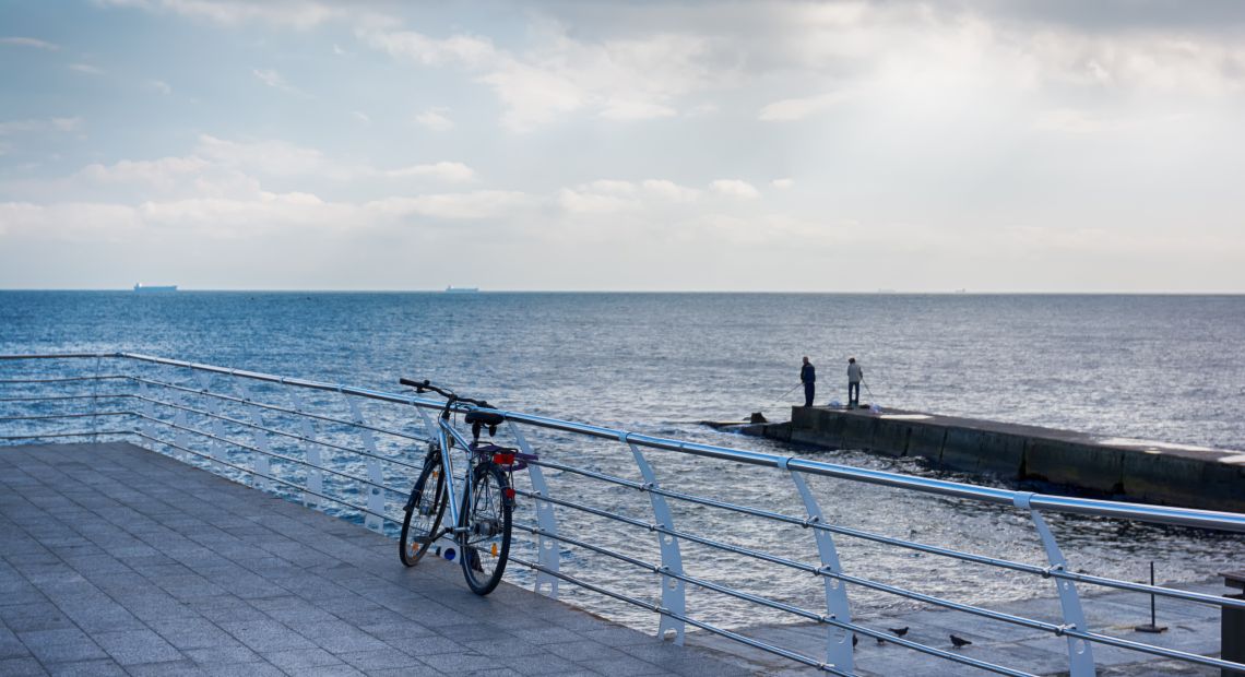 Odesa beach in autumn