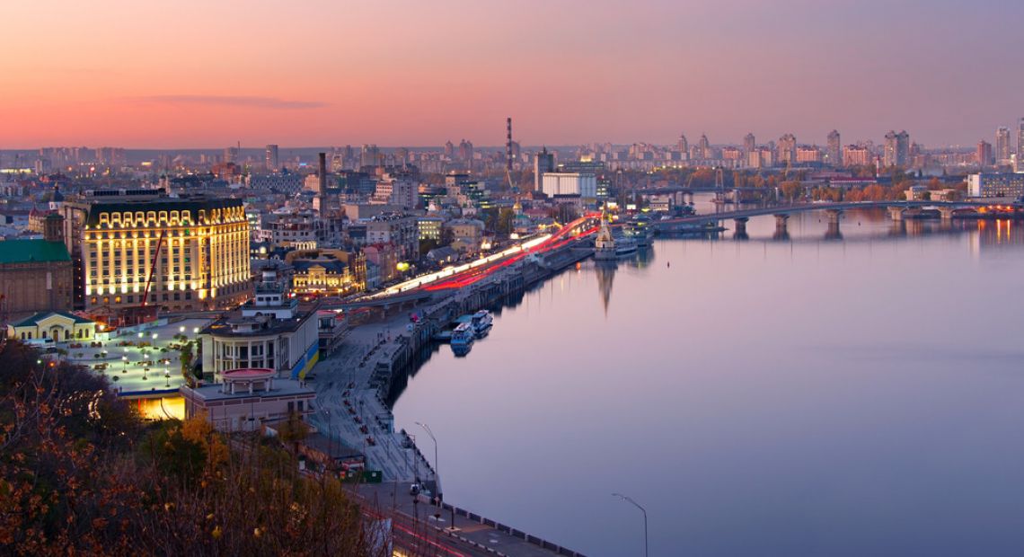 Kyiv night panorama