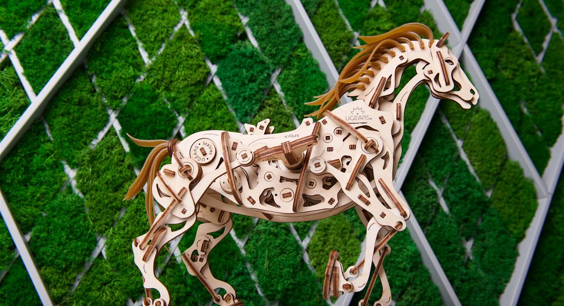 Ugears mechanical 3D puzzle horse