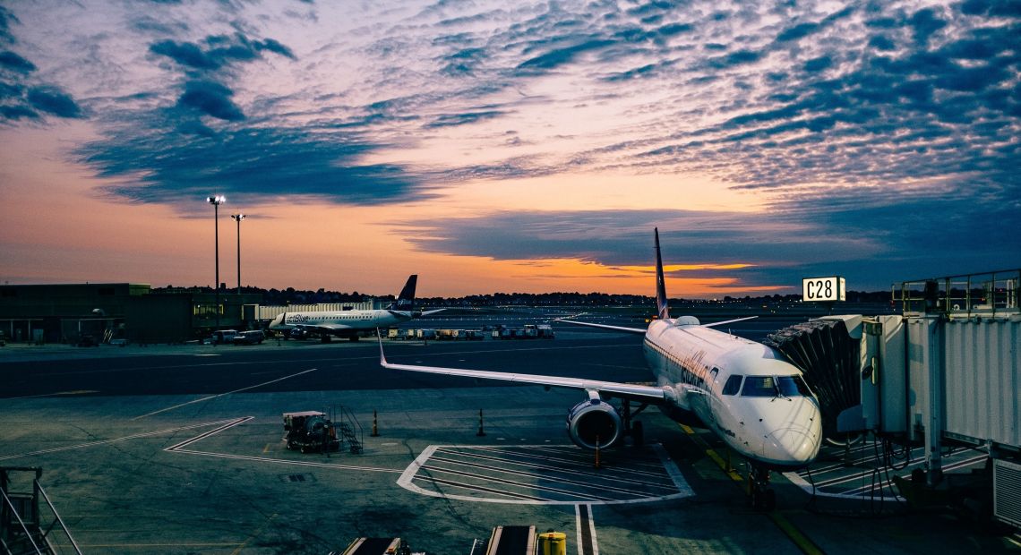 Airplane in the airport