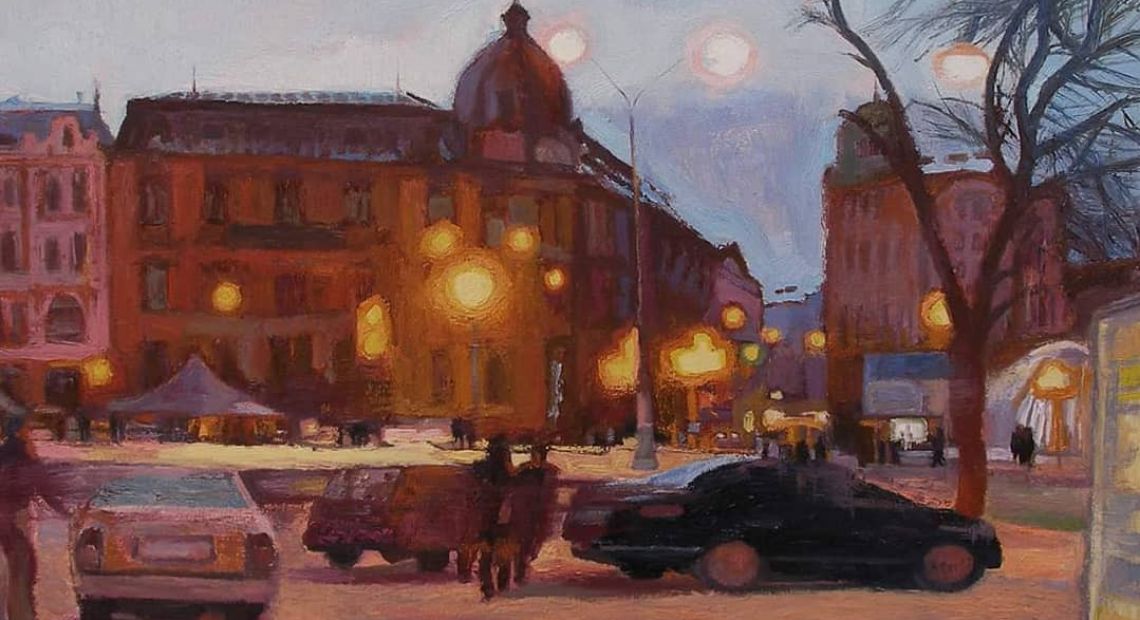 painting of evening lviv