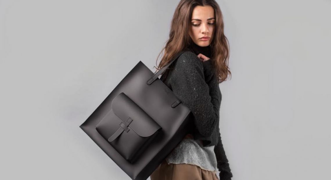 woman with stylish bag