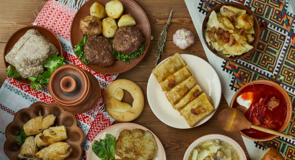 Ukrainian dishes on the table