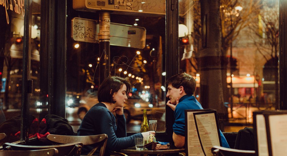 couple in cafe