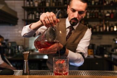 Barman making a coctail