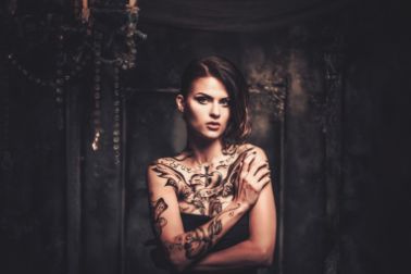 girl with tattoo
