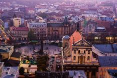 panoramic view over lviv