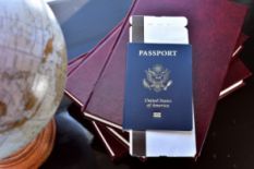 American passport and globe