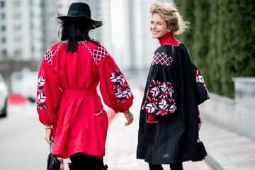 two young women in red and black vyshyvankas