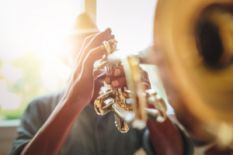 Man playing the trumpet