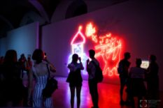 Neon art on Instant Time exhibition in Kyiv