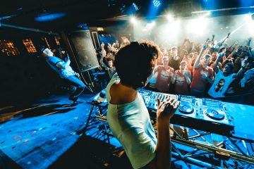 DJ at the party in a club