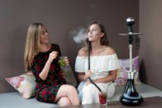 Girls enjoying hookah