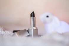 Lipstick tube and bunny to represent cruelty-free makeup