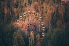 ferris wheel in chornobyl in fall