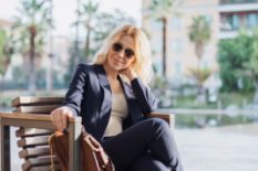 Yuliya Savostina in a stylish suit