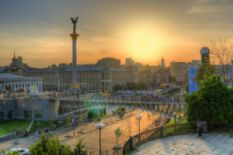 Vista of Maidan square in Kyiv