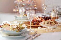 served festive table