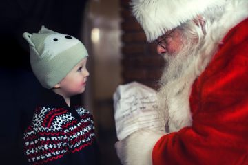 santa claus and little boy