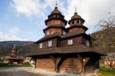 Ukrainian wooden church in Yaremche