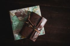 Map and a travel journal
