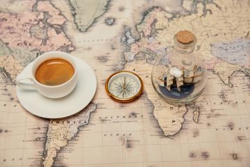 map and coffee