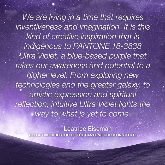 pantone color of the year 2018 ultra violet lee eiseman quote