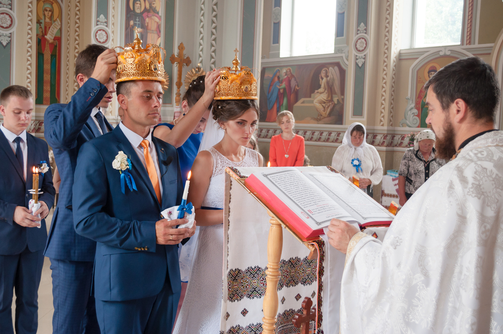 Traditional wedding in a church