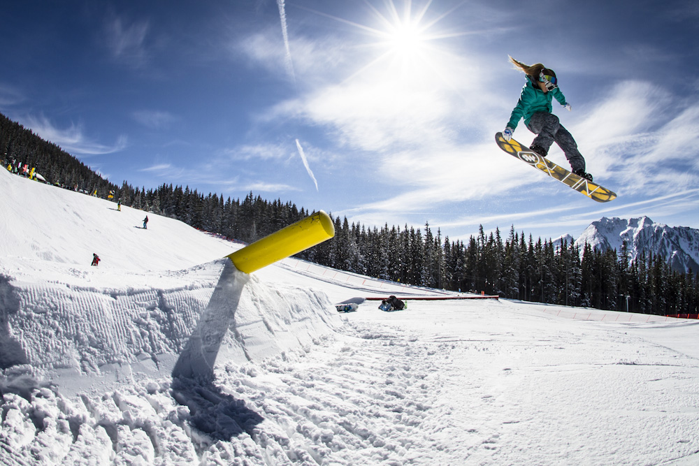 snowboarder action