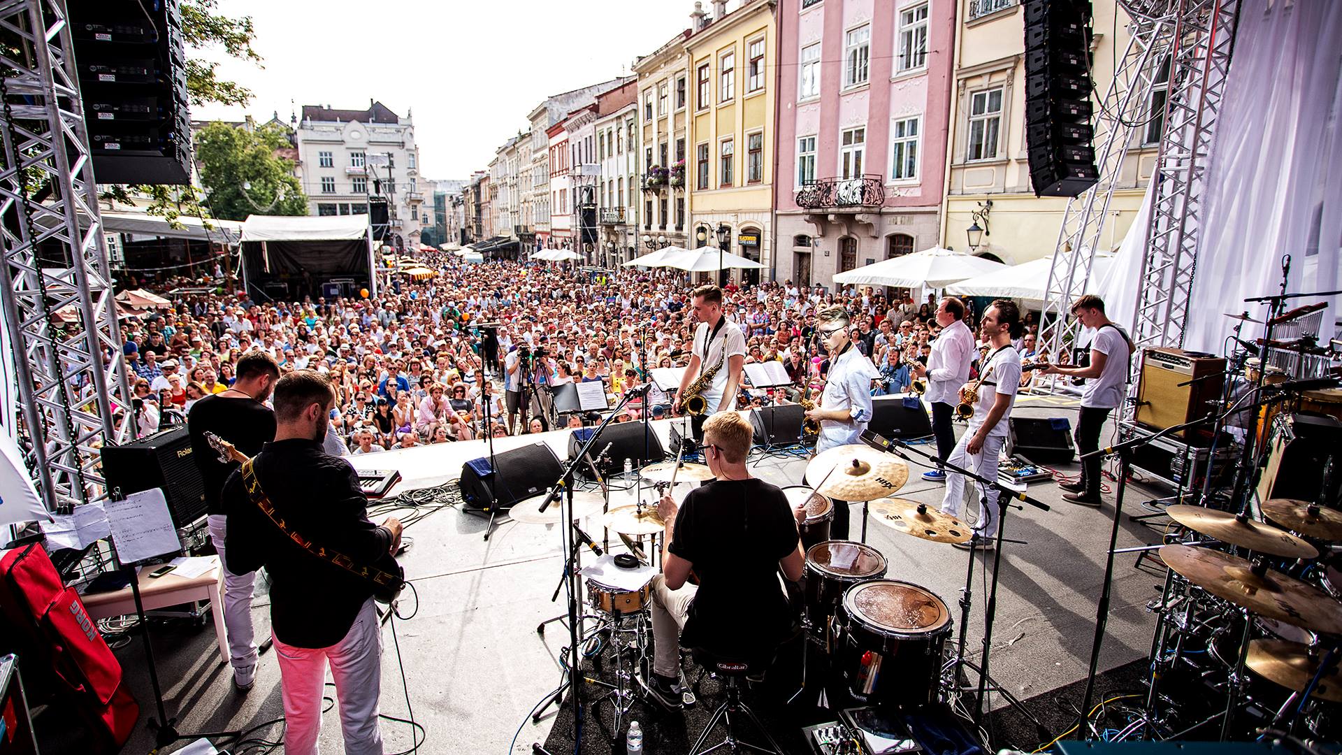People on Leopolis Jazz Fest in Lviv