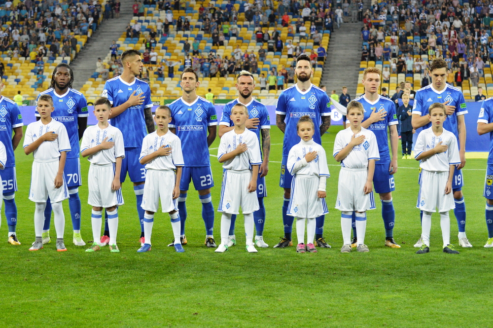Ukrainian Football team before the match