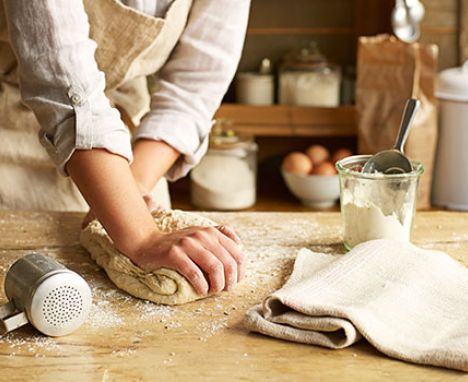 kneading bread