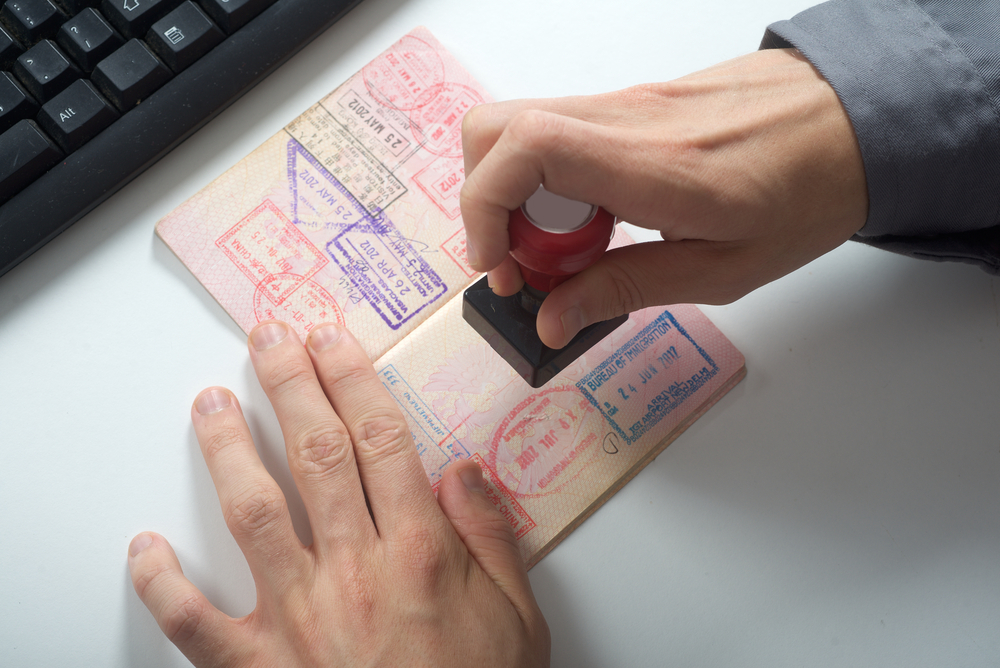 stamping visa in international passport