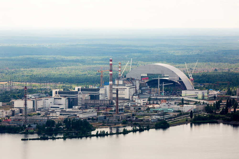 view over Chornobyl nuclear plant