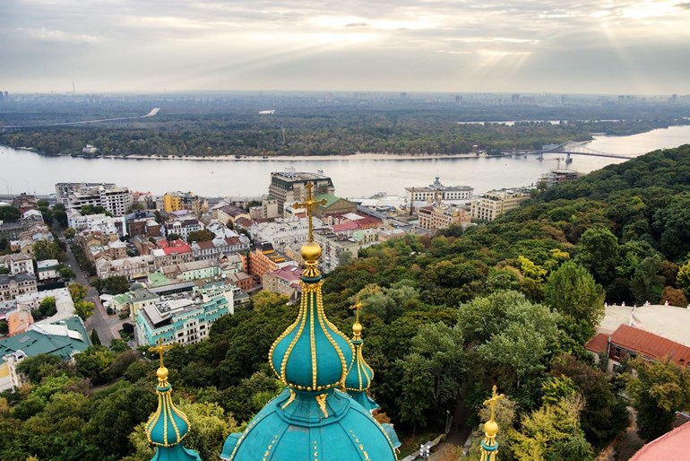 Kyiv panoramic view from above