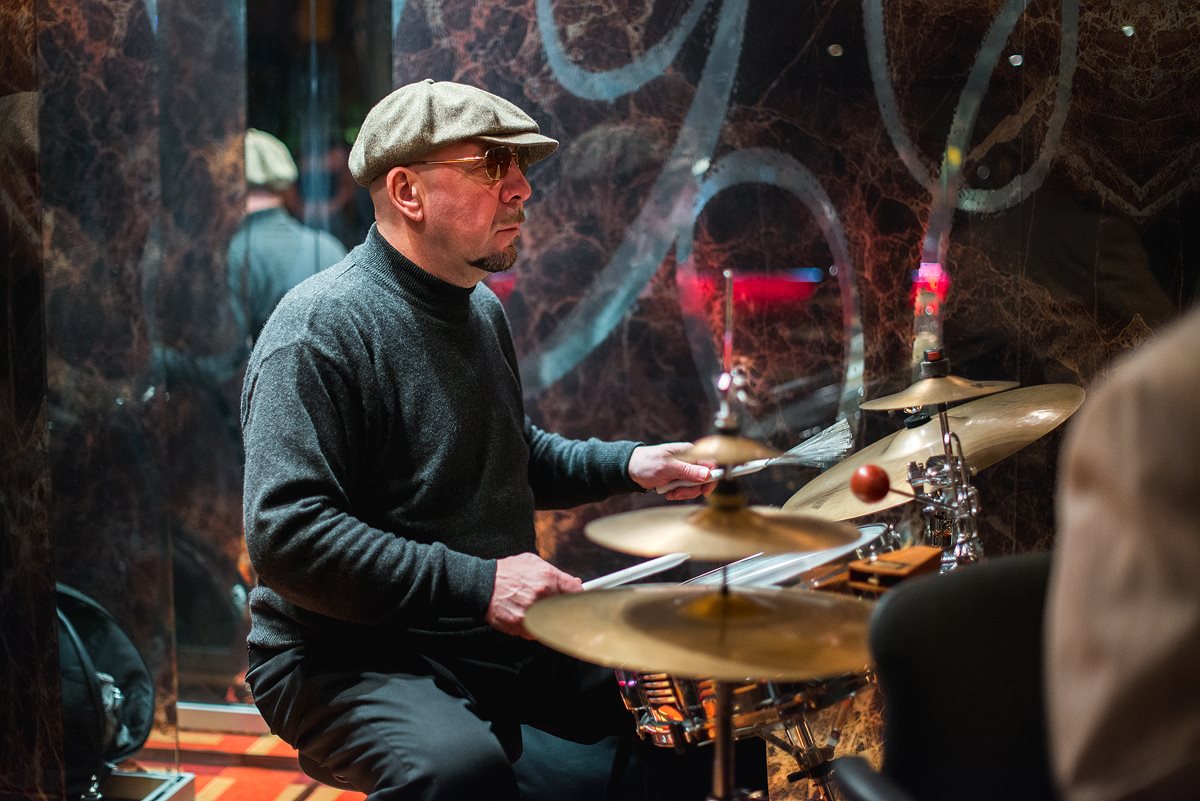 man playing drums