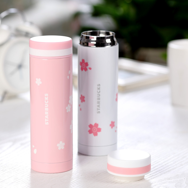 Lucky Cat high quality Stainless steel 300ml cherry blossom vacuum coffee tumbler cup thermos mug retails