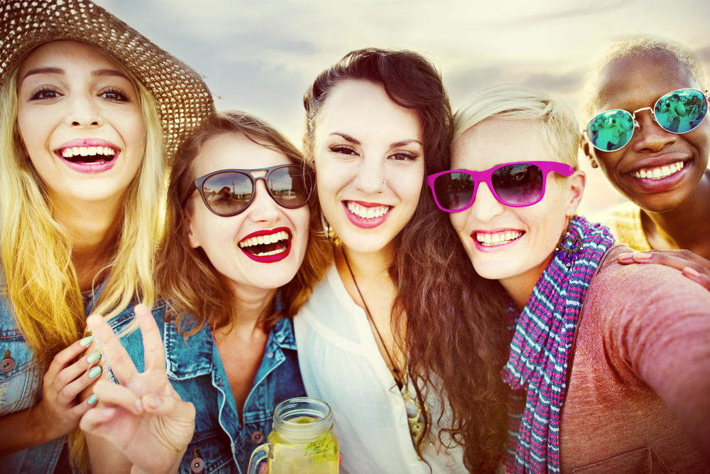 young women smiling