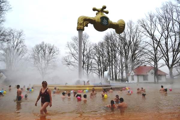 people in thermal spa