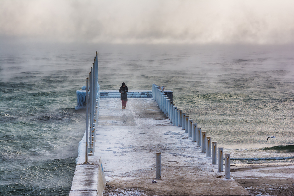 winter sea in odesa